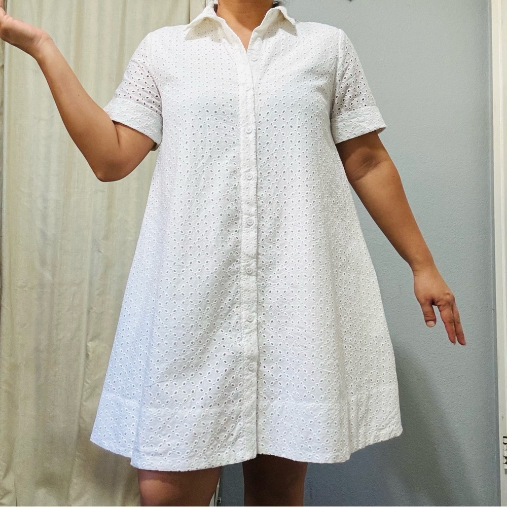 Lisa Marie Fernandez for Target White Eyelet Button-Down Summer Dress‎ Size S